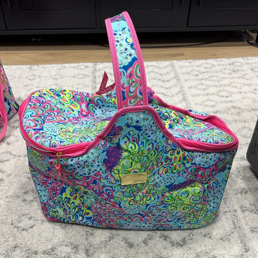 Lilly Pulitzer Lagoon Party Large Insulated Soft Cooler Beach Pool Picnic Basket
